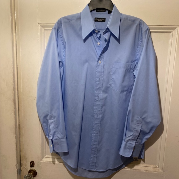 Dior Other - Christian Dior -Mens Blue Small ButtonDown DressShirt -Cotton -S-15 1/2 32-33